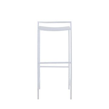 Svelte 30" Coastal Contemporary Iron Saddle-Seat Low-Back Bar Stool with Foot Rest - JONATHAN Y